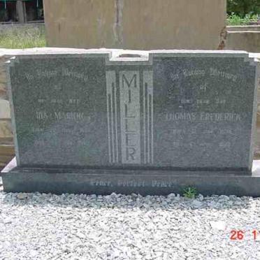MILLER Thomas Frederick 1874-1891 &amp; Ida Marion  -1980