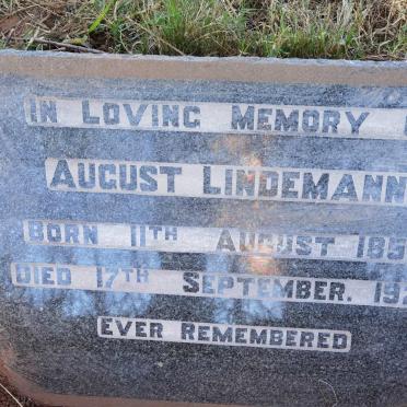 LINDEMANN August 1852-1928 &amp; Wilhelmina Justina -1923 