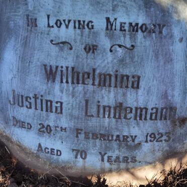 LINDEMANN August 1852-1928 &amp; Wilhelmina Justina -1923
