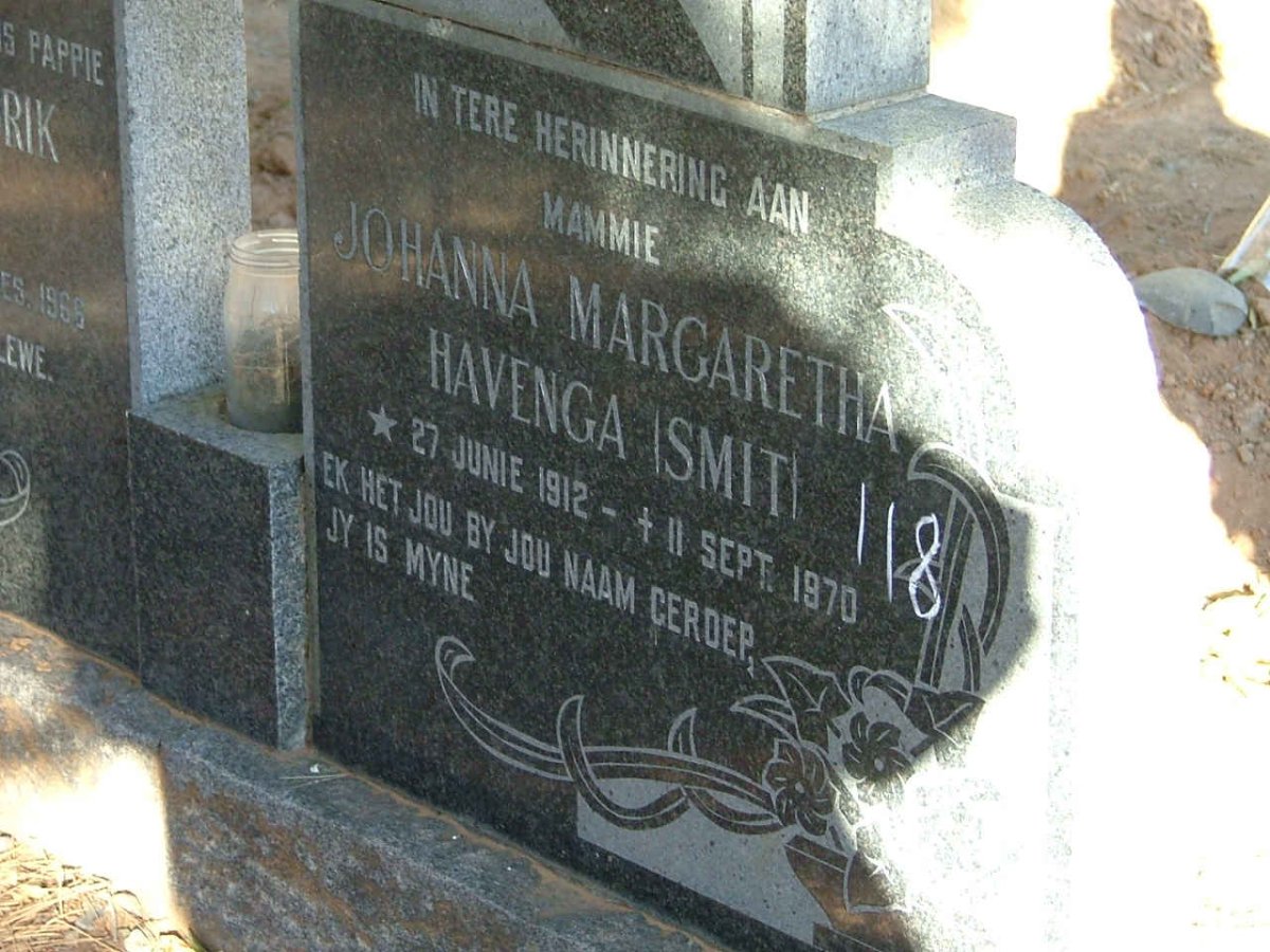 HAVENGA Johanna Margaretha nee SMIT 1912-1970