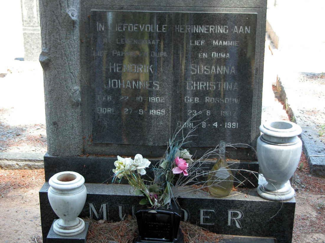 MULDER Hendrik Johannes 1902-1969 &amp; Susanna Christina ROSSOUW 19??-1991