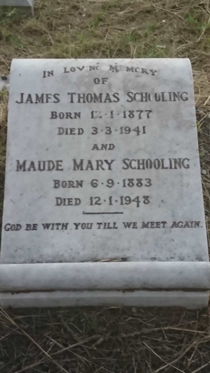 SCHOOLING James Thomas 1877-1941 &amp; Maude Mary 1883-1948