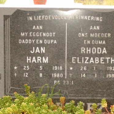 PREEZ Jan Harm 1918-1980, du  &amp; Rhoda Elizabeth 1920-1988