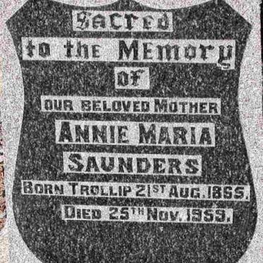 SAUNDERS Annie Maria nee TROLLIP 1865-1959