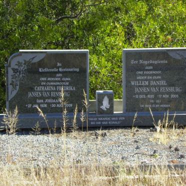 RENSBURG Willem Daniel, Jansen van 1920-2005 &amp; Catharina Fredrika JORDAAN 1926-2009