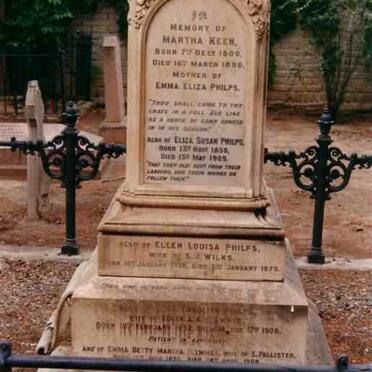KEEN Martha 1800-1890 :: PHILPS Eliza Susan 1850-1909 :: WILKS Ellen Louisa nee PHILPS 1855-1879