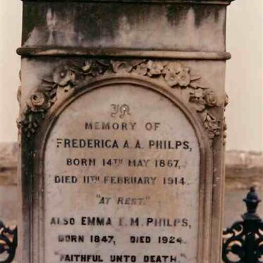 PHILPS Frederica A.A. 1867-1914 :: PHILPS Emma E.M. 1847-1924