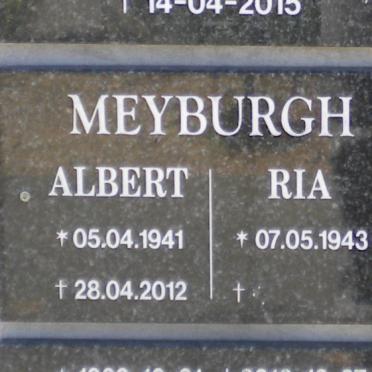 MEYBURGH Albert 1941-2012 &amp; Ria 1943-