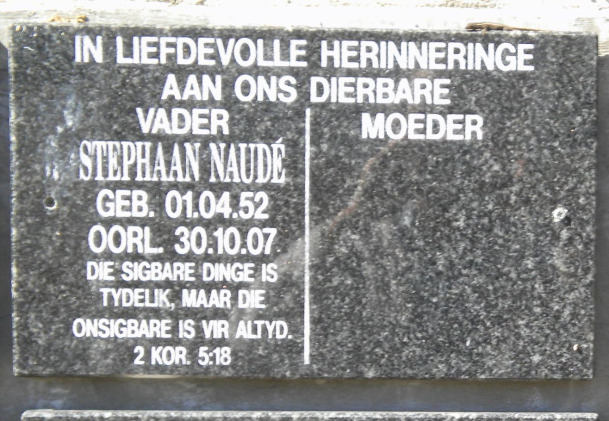 NAUDE Stephaan 1952-2007