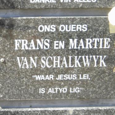 SCHALKWYK Frans, van &amp; Martie