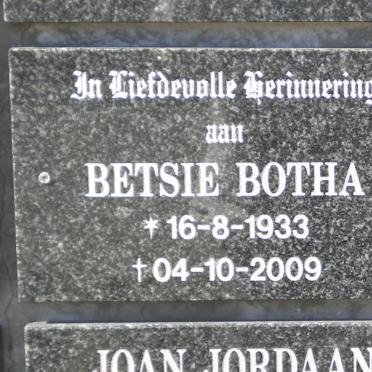 BOTHA Betsie 1933-2009