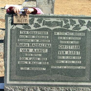 AARDT Christiaan, van 1865-1952 &amp; Maria Magdalena BOTHA 1869-1945
