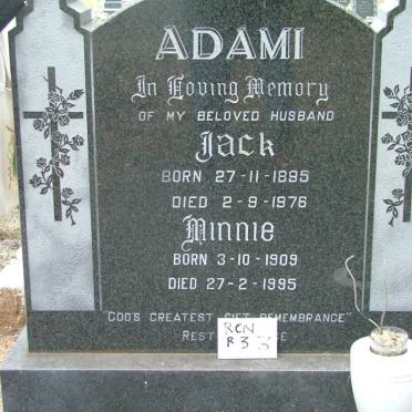 ADAMI Jack 1895-1976 &amp; Minnie 1909-1995