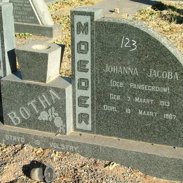 BOTHA Johanna Jacoba nee PANSEGROUW 1913-1967