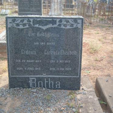BOTHA Gideon 1863-1948 &amp; Gertruda Elizabeth 1868-1904