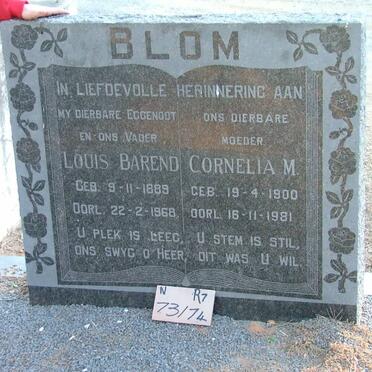 BLOM Louis Barend 1889-1968 &amp; Cornelia M. 1900-1981