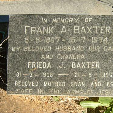 BAXTER Frank A. 1897-1974 &amp; Frieda J. 1906-1996