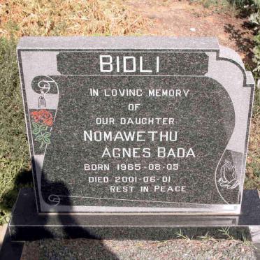 BIDLI Nomawethu Agnes Bada 1965-2001
