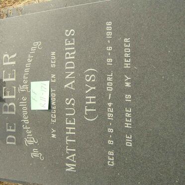 BEER Mattheus Andries, de 1924-1986