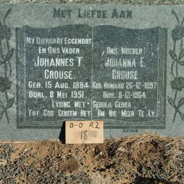 CROUSE Johannes T. 1884-1951 &amp; Johanna E. HOWARD 1897-1964
