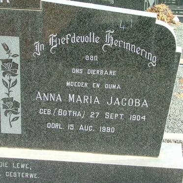 GROBBELAAR Anna Maria Jacoba nee BOTHA 1904-1990