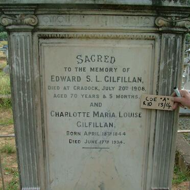 GILFILLAN Edward S.L. -1905 &amp; Charlotte Maria Louise 1844-1934