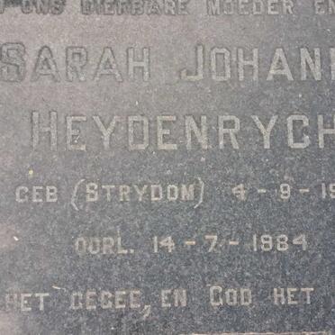 HEYDENRYCH Sarah Johanna nee STRYDOM 1908-1984