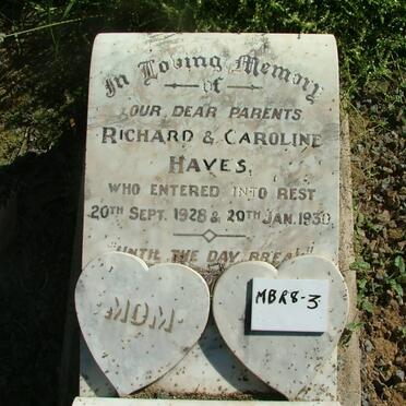HAVES Richard -1928 &amp; Caroline -1930