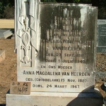HEERDEN Cornelius Willem Cloete, van 1883-1940 &amp; Anna Magdalena GROBBELAAR 1887-1967