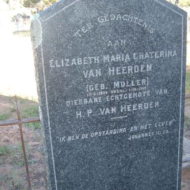 HEERDEN Elizabeth Maria Chaterina, van nee MULLER 1839-1919