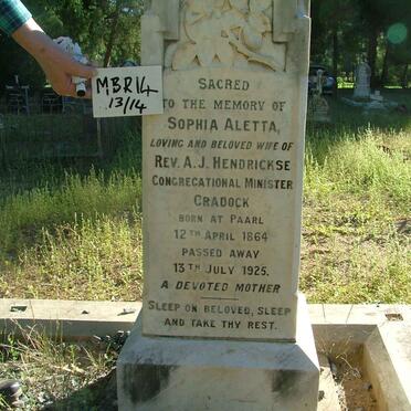 HENDRICKSE Sophia Aletta 1864-1925