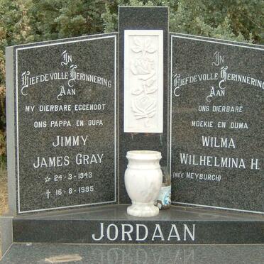 JORDAAN Jimmy James Gray 1943-1995 &amp; Wilma Wilhelmina H. MEYBURGH