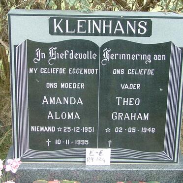 KLEINHANS Theo Graham 1948- &amp; Amanda Aloma NIEMAND 1951-1995