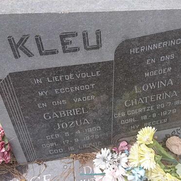 KLEU Gabriel Jozua 1903-1975 &amp; Lowina Chaterina COERTZE 1899-1979