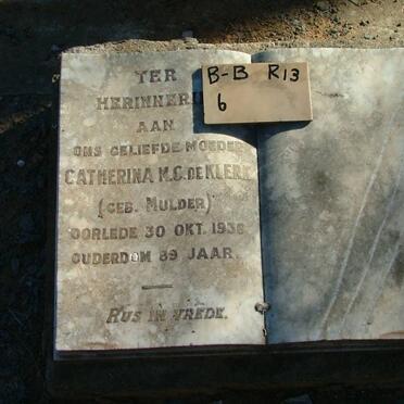 KLERK Catherina M.C., de nee MULDER -1936