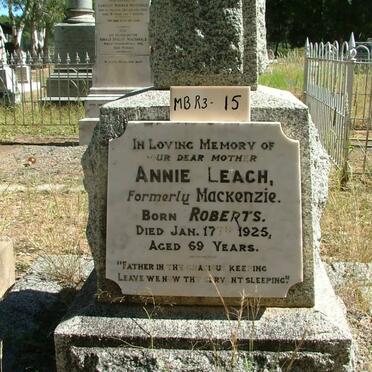 LEACH Annie formerly MACKENZIE nee ROBERTS -1925