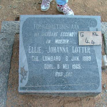 LOTTER Ellie Johanna nee LOMBARD 1889-1965
