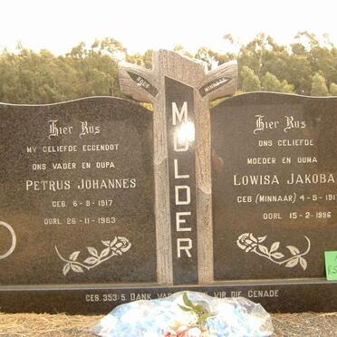 MULDER Petrus Johannes 1917-1983 &amp; Lowisa Jakoba MINNAAR 1917-1996