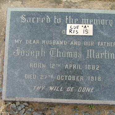 MARTIN Joseph Thomas 1882-1918