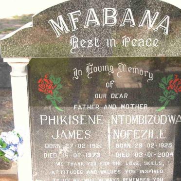 MFABANA Phikisene James 1921-1973 &amp; Ntombizodwa Nofezile 1925-2004