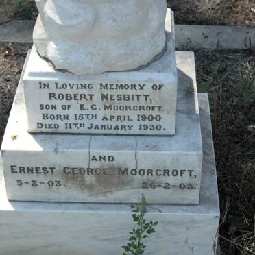 MOORCROFT Robert Nesbitt 1900-1930 :: MOORCROFT Ernest George 1903-1903