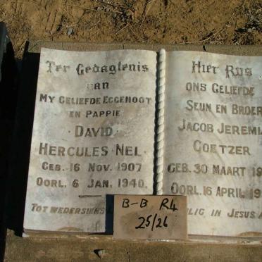 NEL David Hercules 1907-1940 :: COETZER Jacob Jeremia 1916-1950