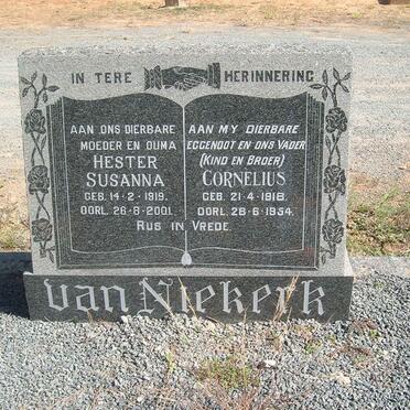 NIEKERK Cornelius, van 1918-1954 &amp; Hester Susanna 1919-2001
