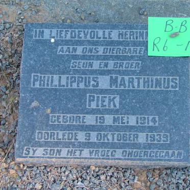 PIEK Phillippus Marthinus 1914-1939