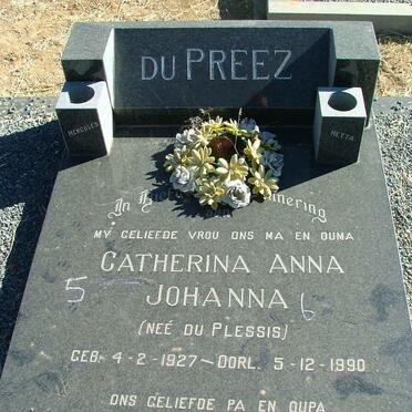 PREEZ Reynier van Rooyen Hertzog, du 1920-2002 &amp; Catharina Anna Johanna DU PLESSIS 1927-1990 
