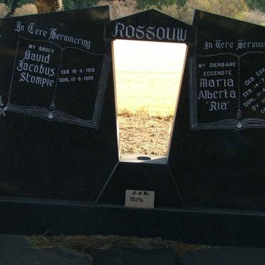 ROSSOUW David Jacobus 1919-1989 &amp; Maria Alberta ERASMUS 1928-1977