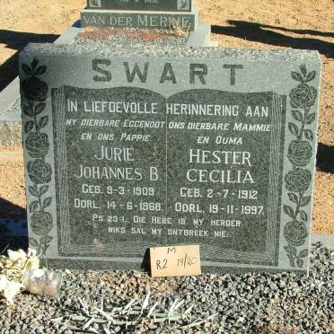 SWART Jurie Johannes B. 1909-1968 &amp; Hester Cecilia 1912-1997