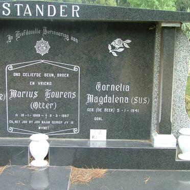 STANDER Adam Christiaan Jacobus 1935-1996 &amp; Cornelia Magdalena de BEER :: STANDER Marius Lourens 1969-1987
