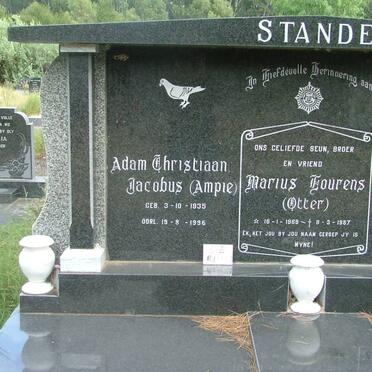 STANDER Adam Christiaan Jacobus 1935-1996 &amp; Cornelia Magdalena de BEER :: STANDER Marius Lourens 1969-1987