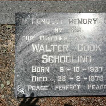 SCHOOLING Walter Cook 1897-1967 &amp; Prudence Maria  MANN 1911-1978 :: SCHOOLING Walter Cook 1937-1973 :: Eileen -2009